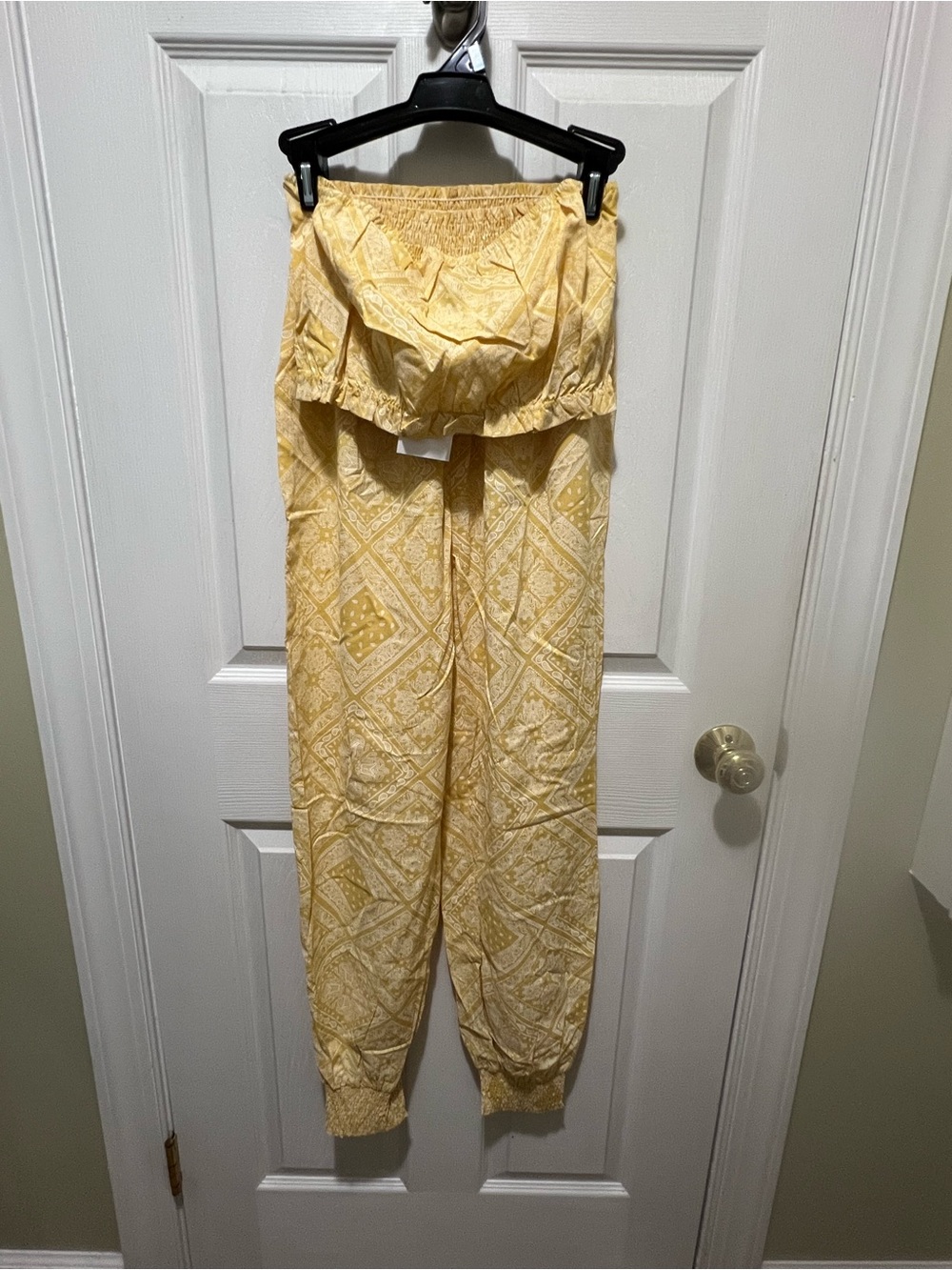 Day &Night Brand Yellow Printed Strapless 2pc Set